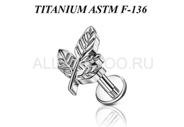 Лабрет из титана Ti Metal амарант