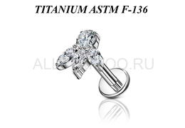 Лабрет из титана Ti Metal акали