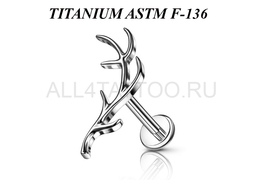 Лабрет из титана Ti Metal тиранда