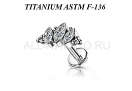 Лабрет из титана Ti Metal цирцея