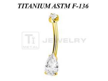 Банан из титана Ti Metal с золотым покрытием кристальная капля