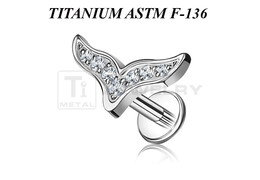 Лабрет из титана Ti Metal плавник