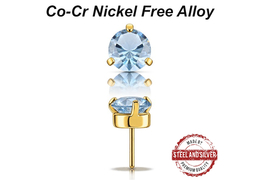 Вставка с золотым покрытием Steel and Silver с кристаллом Nano Gems