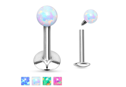 Лабрет с опаловым шариком