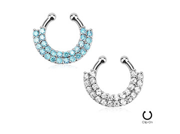 Обманка для септума веер страз