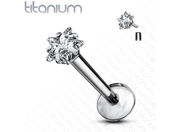 Лабрет из титана звезда