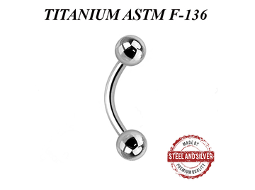 Микробанан из титана Steel and Silver с шариками