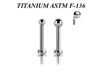 Лабрет из титана Ti Metal с внутренней резьбой