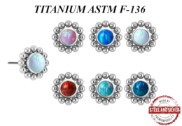Вставка титановая Steel and Silver с опаловым кластером