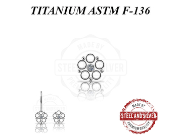 Подвеска Steel and Silver цветок с Premium Zirconia