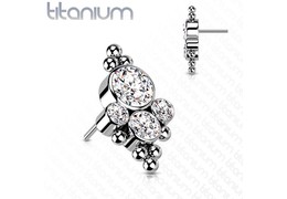 Вставка из титана с кластером страз Вставка из титана с кластером страз