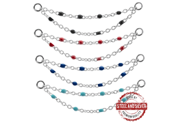 Двойная цепочка для пирсинга Steel and Silver со вставками Двойная цепочка для пирсинга Steel and Silver со вставками