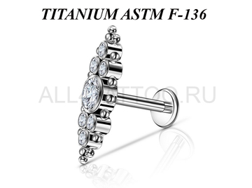 Лабрет из титана Ti Metal эрлеа