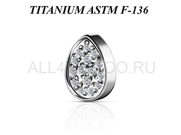 Накрутка из титана Ti Metal кристальная капля