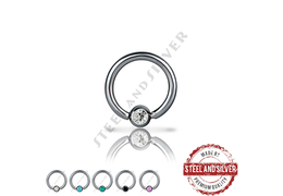 Кольцо раздвижное Steel and Silver с Premium Crystals