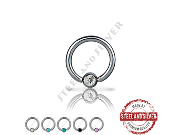 Кольцо раздвижное Steel and Silver с Premium Crystals