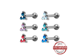 Микроштанга Steel and Silver опаловый трилистник